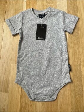 Little Bipsy Heather Grey Short-Sleeve One-Piece Bodysuit